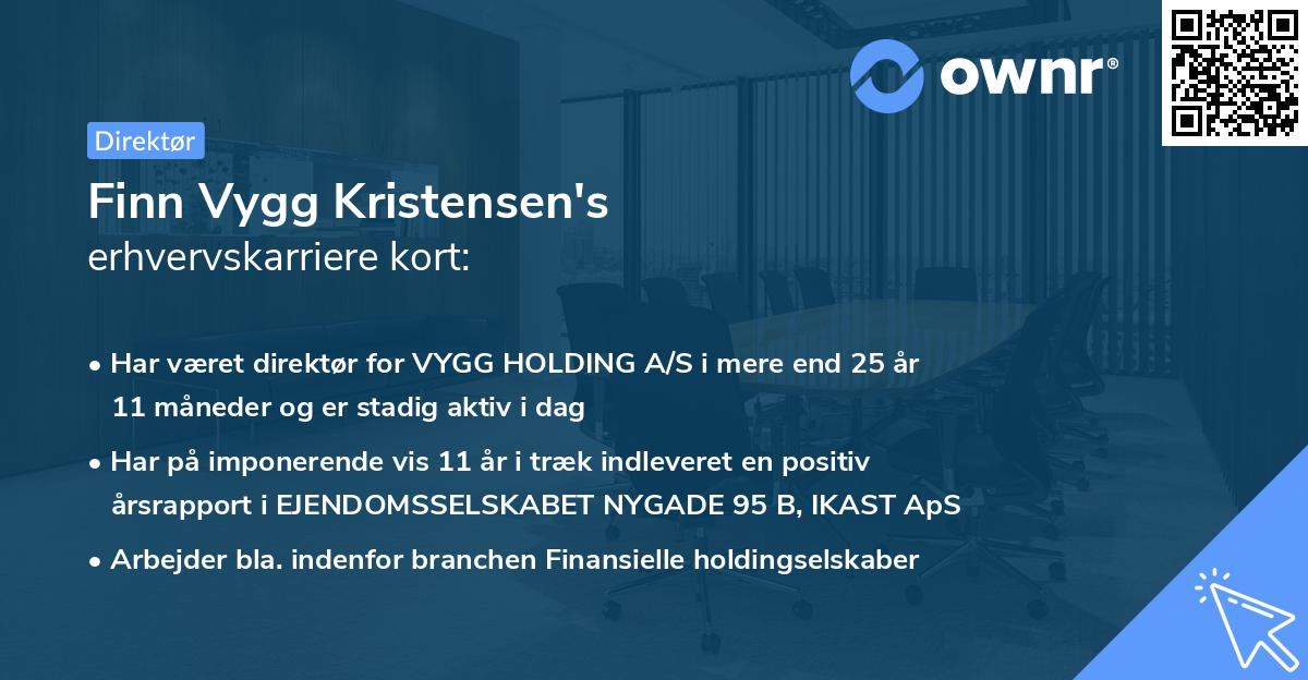Finn Vygg Kristensen's erhvervskarriere kort