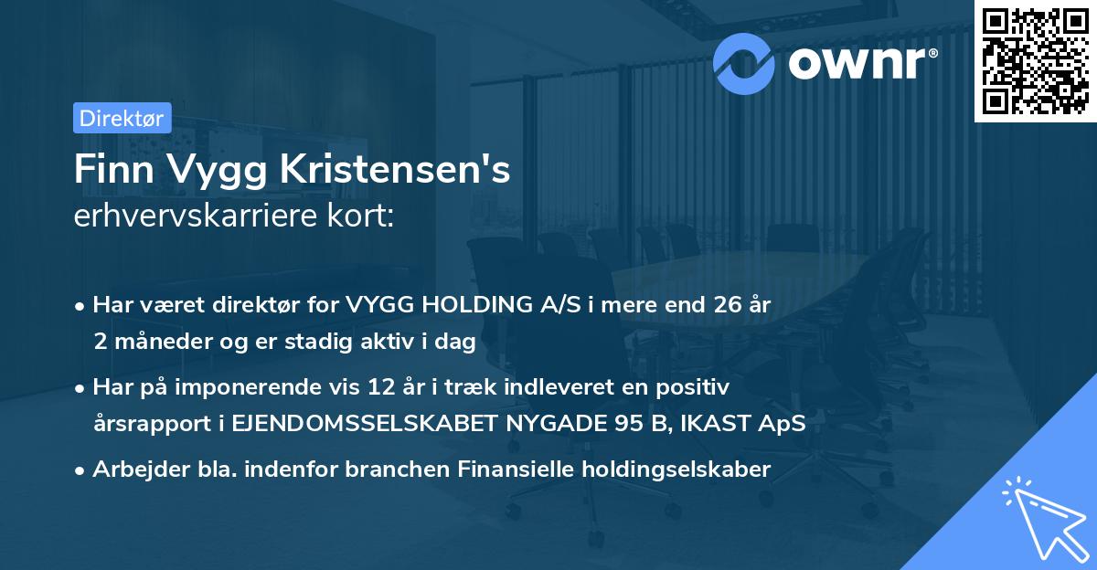 Finn Vygg Kristensen's erhvervskarriere kort