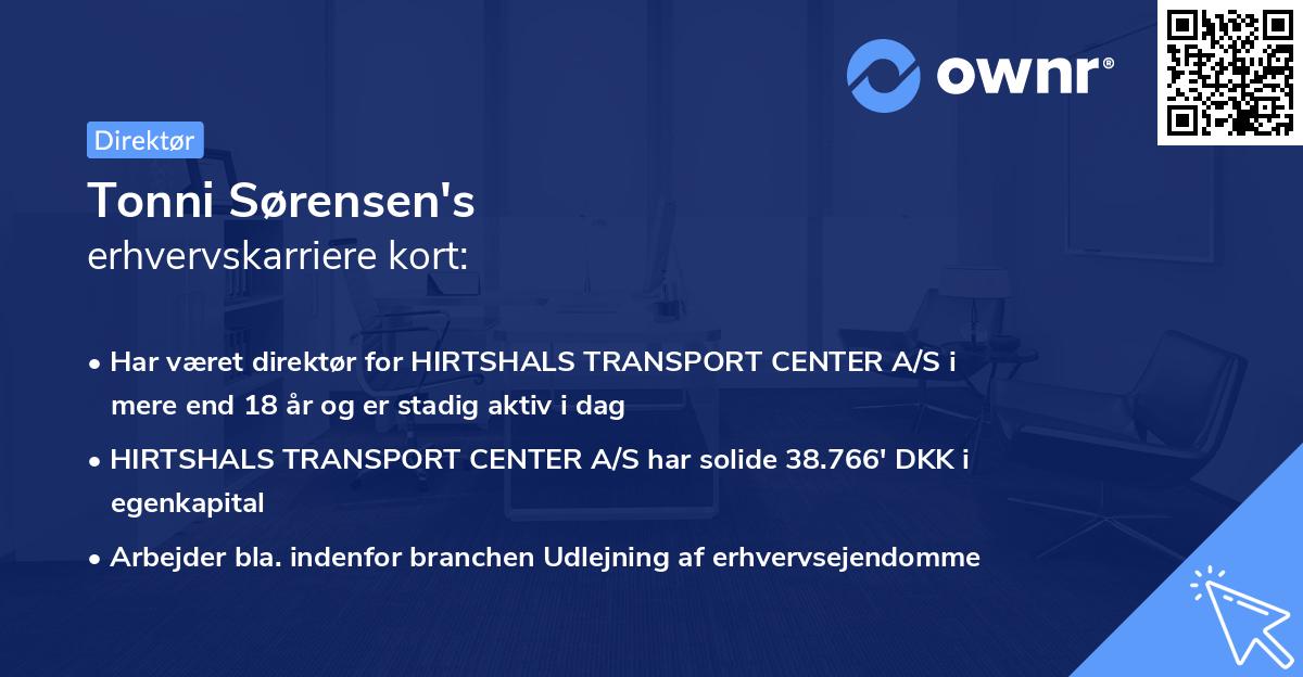 Tonni Sørensen's erhvervskarriere kort