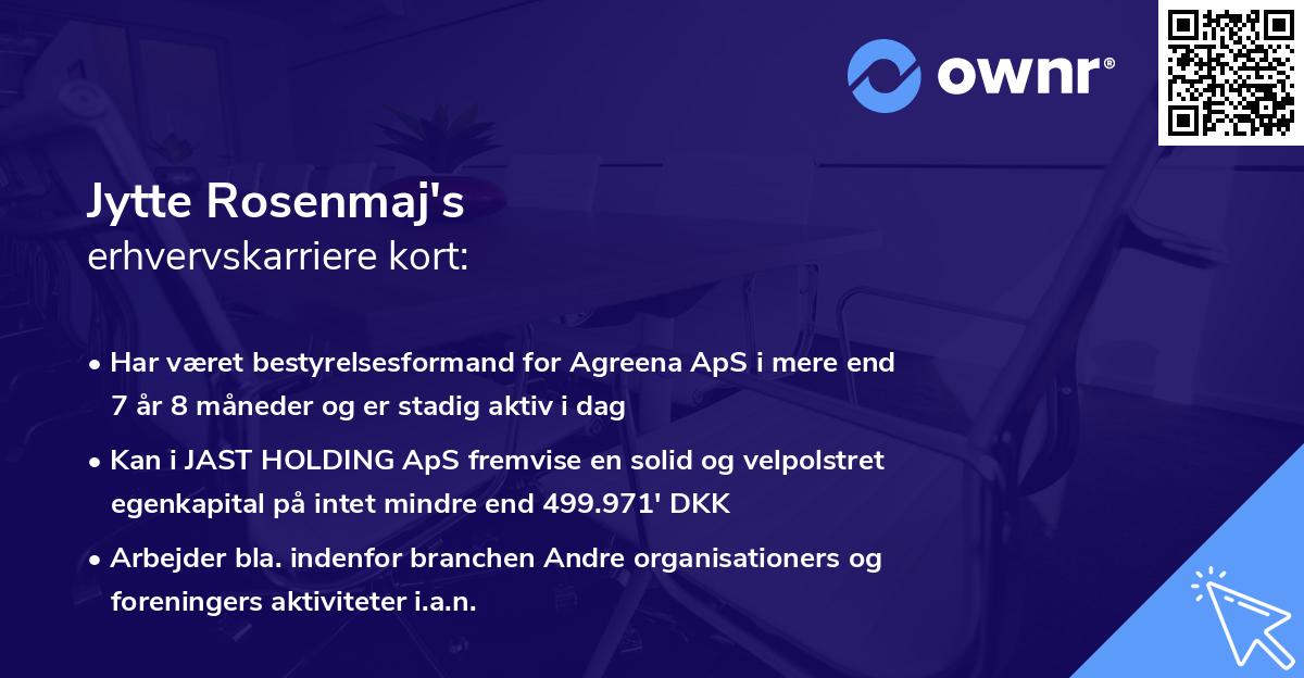 Jytte Rosenmaj's erhvervskarriere kort