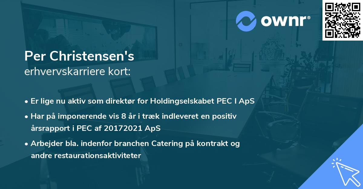 Per Christensen's erhvervskarriere kort