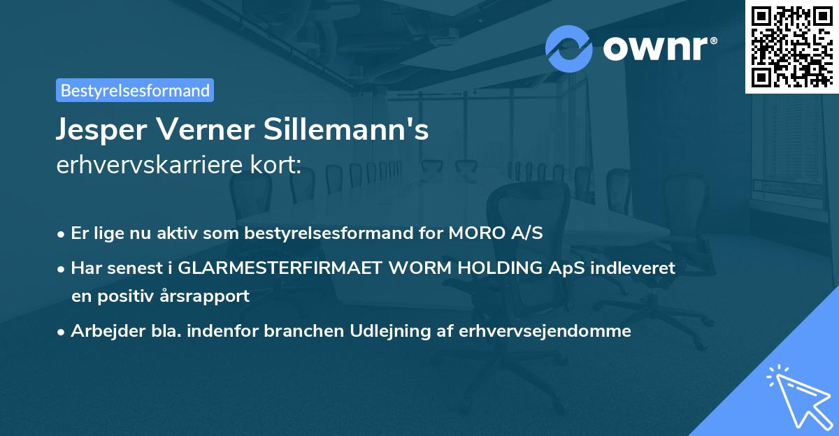 Jesper Verner Sillemann's erhvervskarriere kort