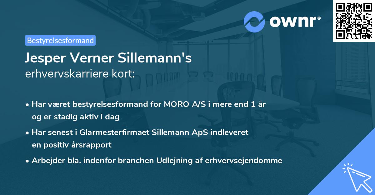 Jesper Verner Sillemann's erhvervskarriere kort
