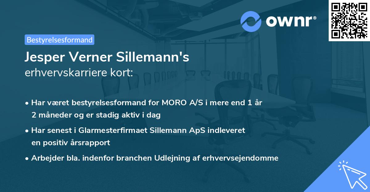Jesper Verner Sillemann's erhvervskarriere kort