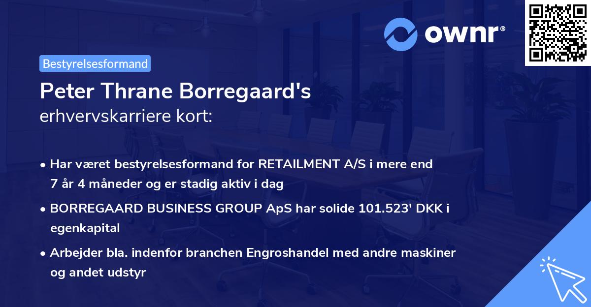 Peter Thrane Borregaard's erhvervskarriere kort