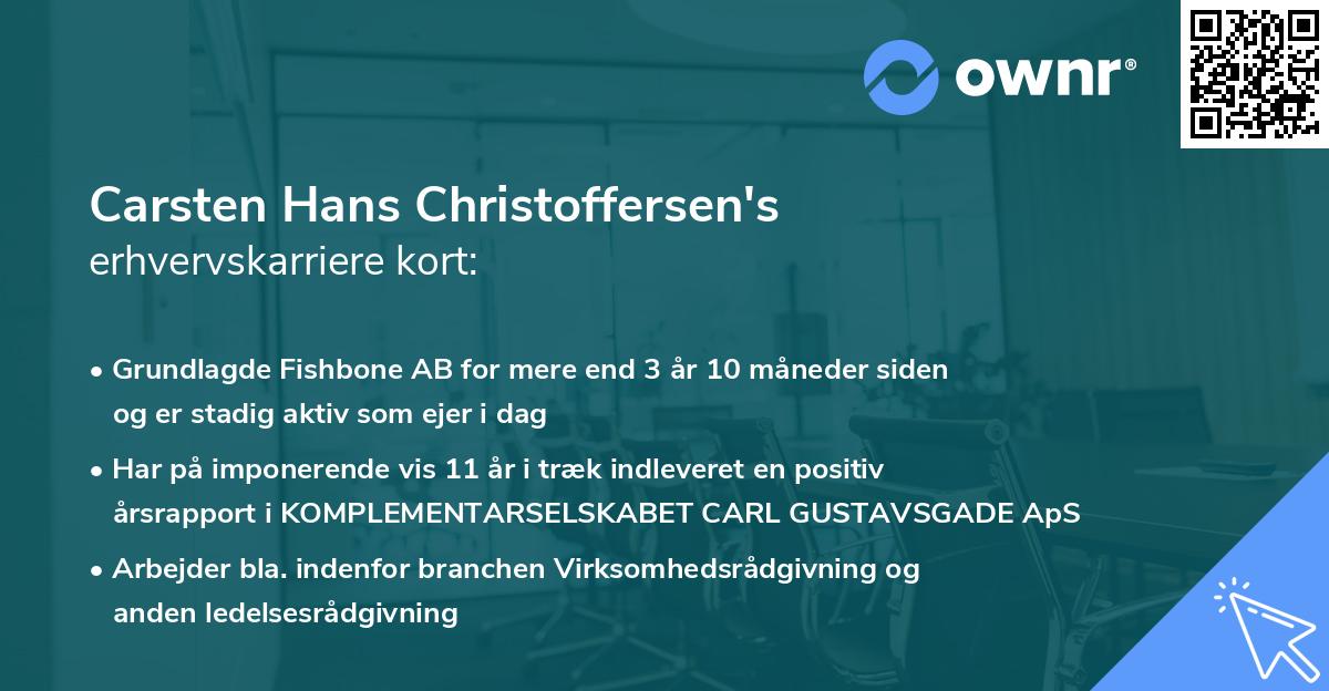 Carsten Hans Christoffersen's erhvervskarriere kort