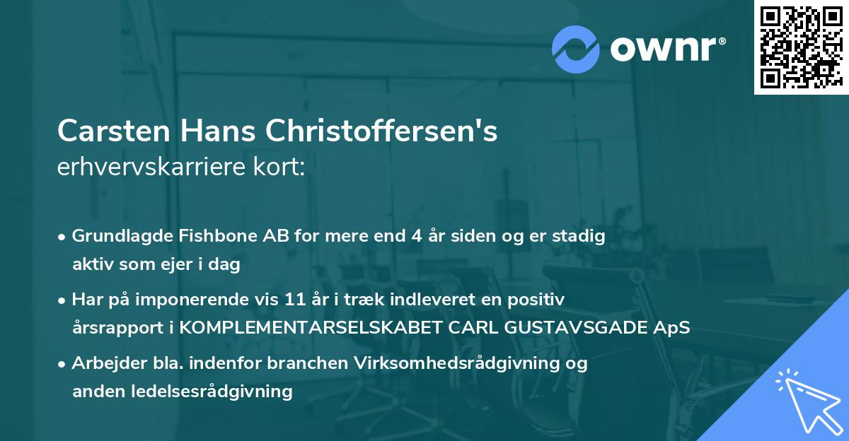 Carsten Hans Christoffersen's erhvervskarriere kort