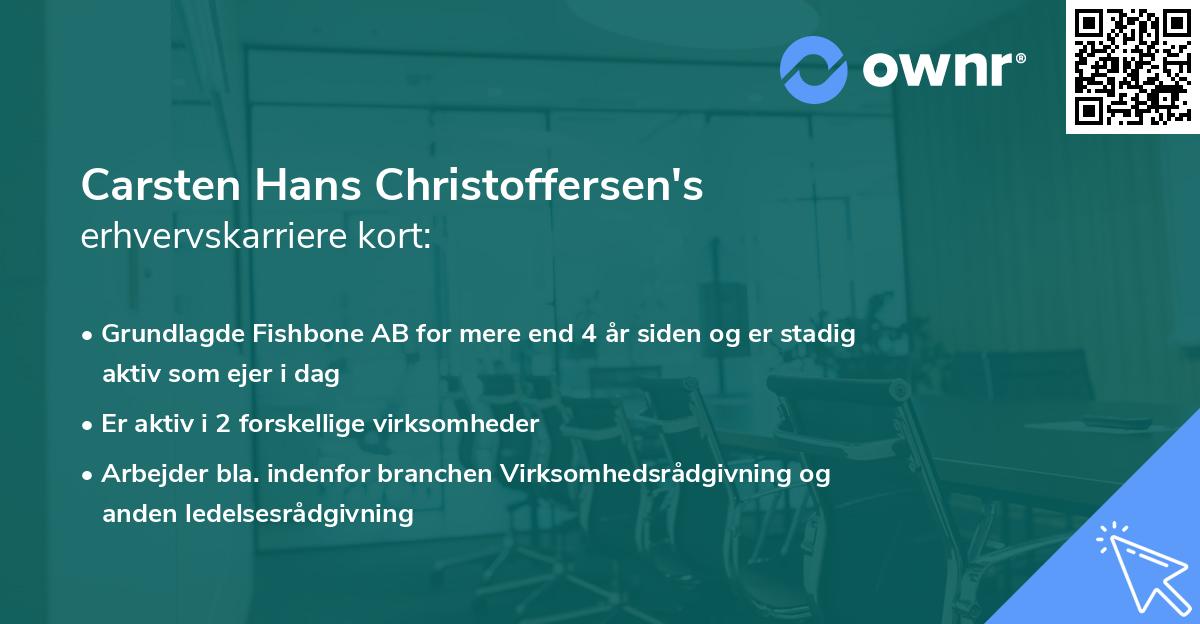 Carsten Hans Christoffersen's erhvervskarriere kort