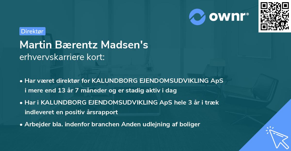 Martin Bærentz Madsen's erhvervskarriere kort