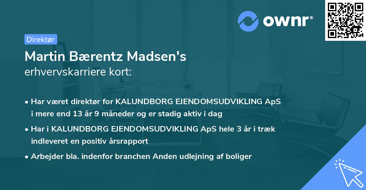 Martin Bærentz Madsen's erhvervskarriere kort