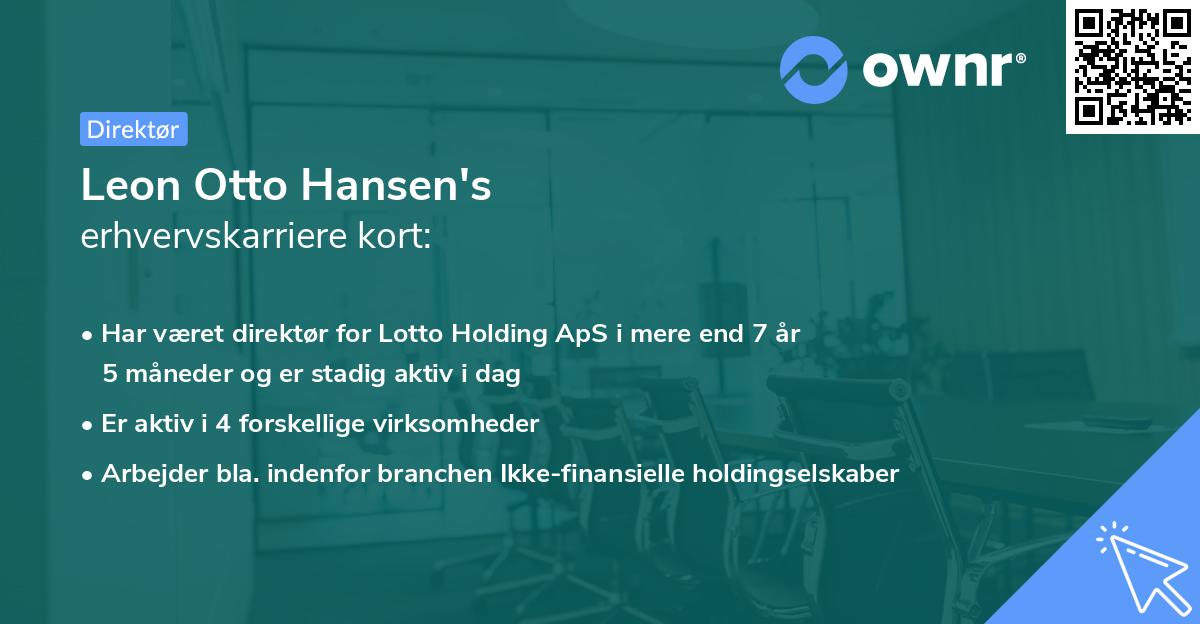 Leon Otto Hansen's erhvervskarriere kort