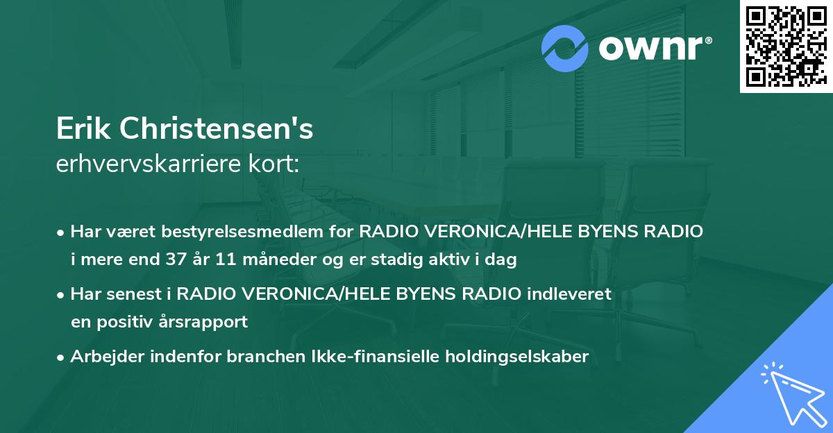 Erik Christensen's erhvervskarriere kort