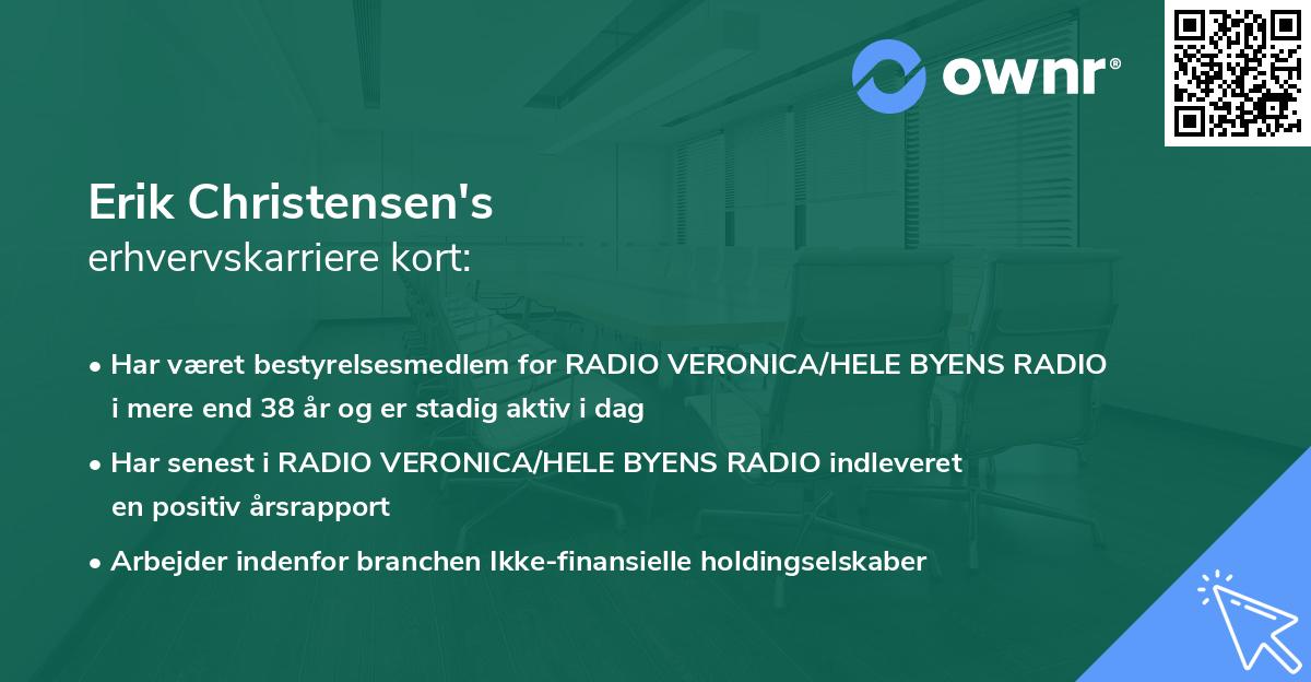 Erik Christensen's erhvervskarriere kort