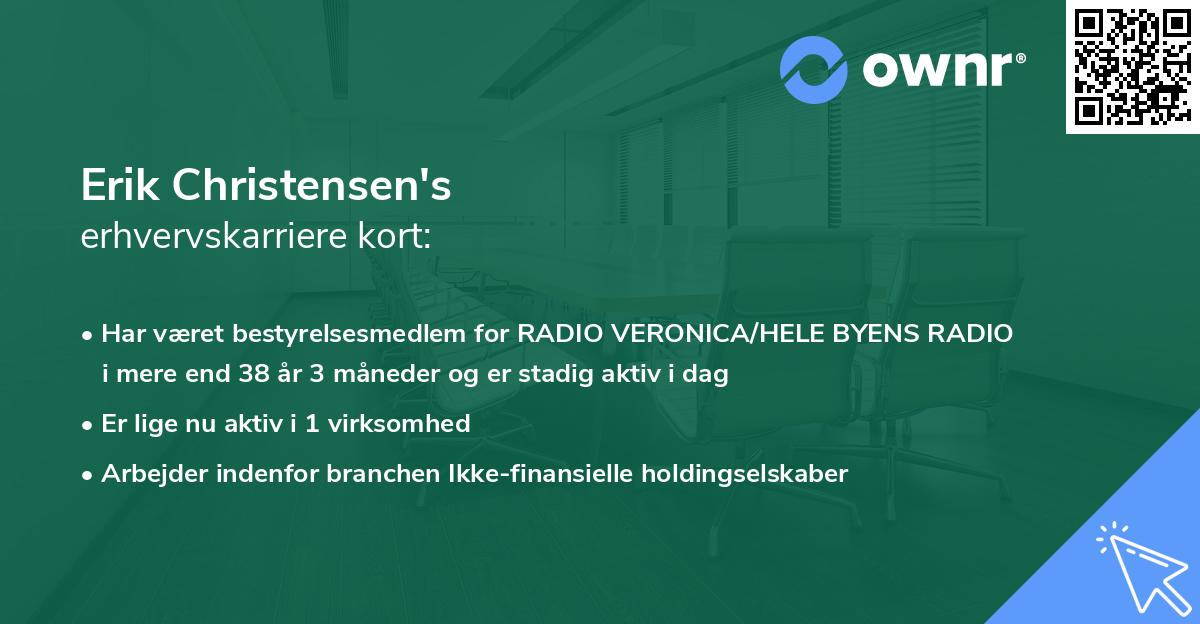 Erik Christensen's erhvervskarriere kort