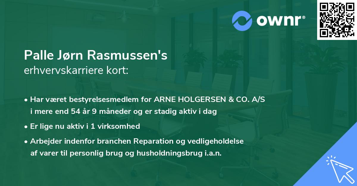 Palle Jørn Rasmussen's erhvervskarriere kort