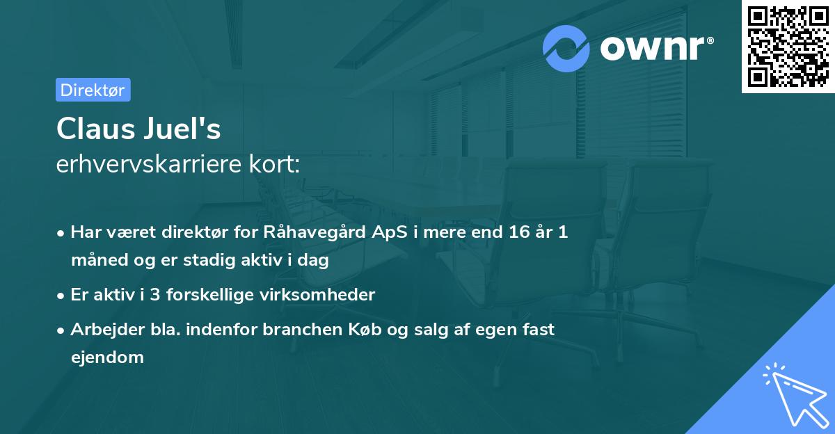 Claus Juel's erhvervskarriere kort