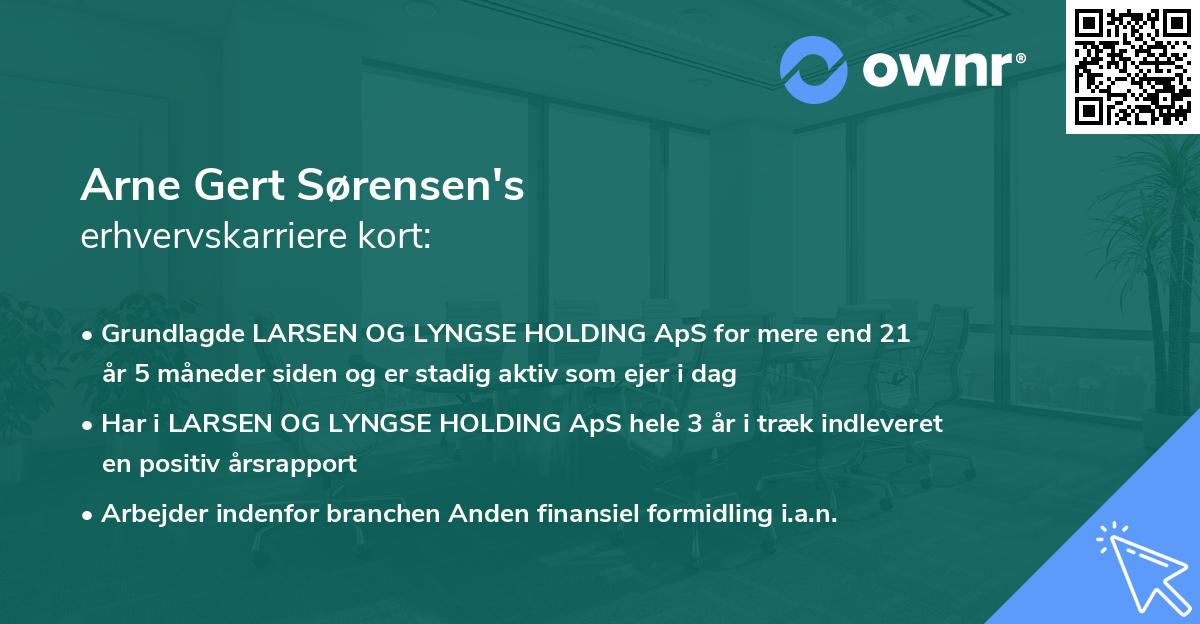 Arne Gert Sørensen's erhvervskarriere kort