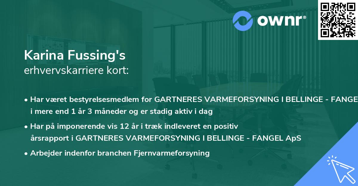 Karina Fussing's erhvervskarriere kort