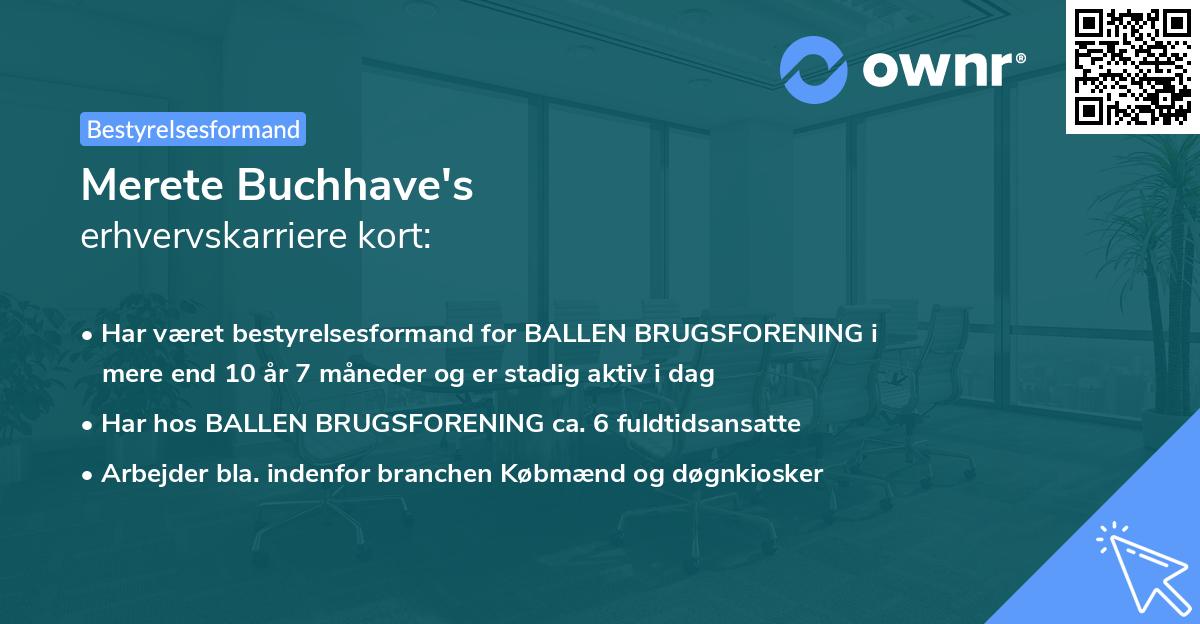 Merete Buchhave's erhvervskarriere kort