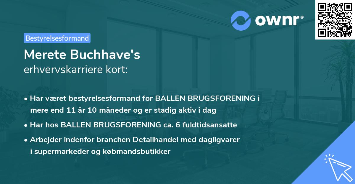 Merete Buchhave's erhvervskarriere kort