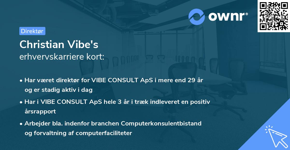 Christian Vibe's erhvervskarriere kort