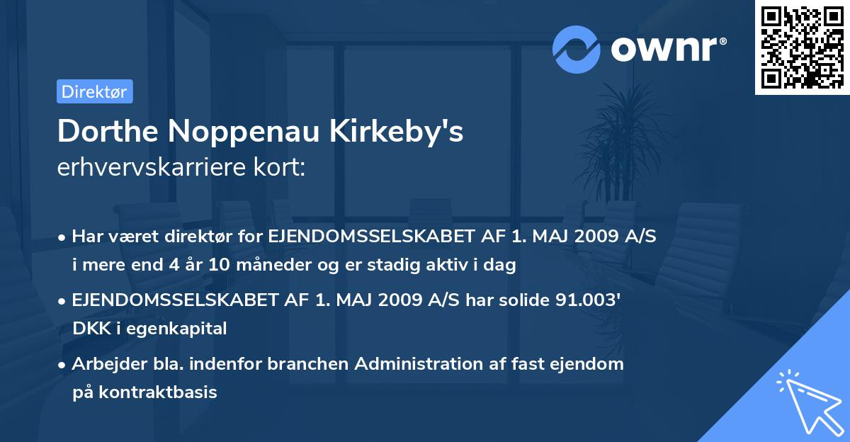 Dorthe Noppenau Kirkeby's erhvervskarriere kort