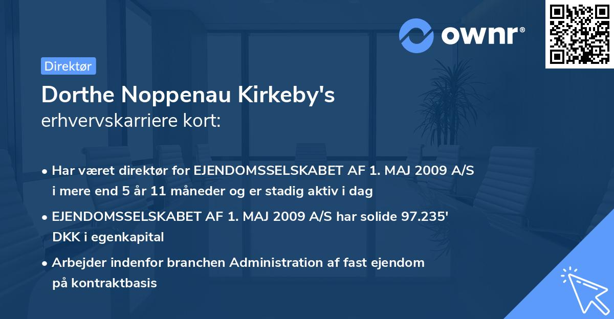 Dorthe Noppenau Kirkeby's erhvervskarriere kort