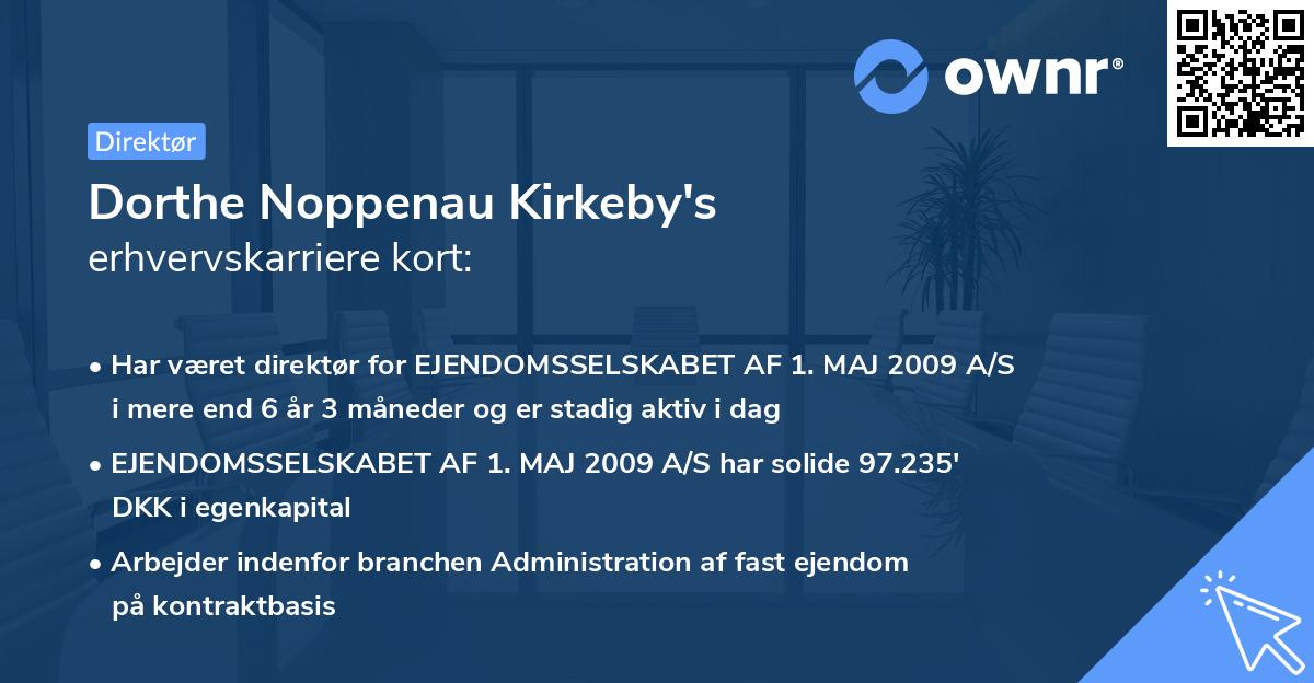 Dorthe Noppenau Kirkeby's erhvervskarriere kort
