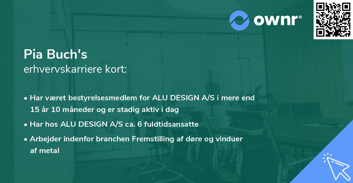 Pia Buch's erhvervskarriere kort