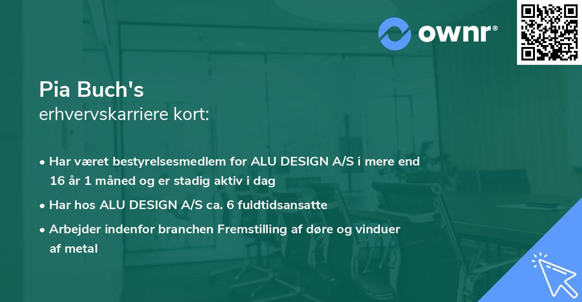 Pia Buch's erhvervskarriere kort