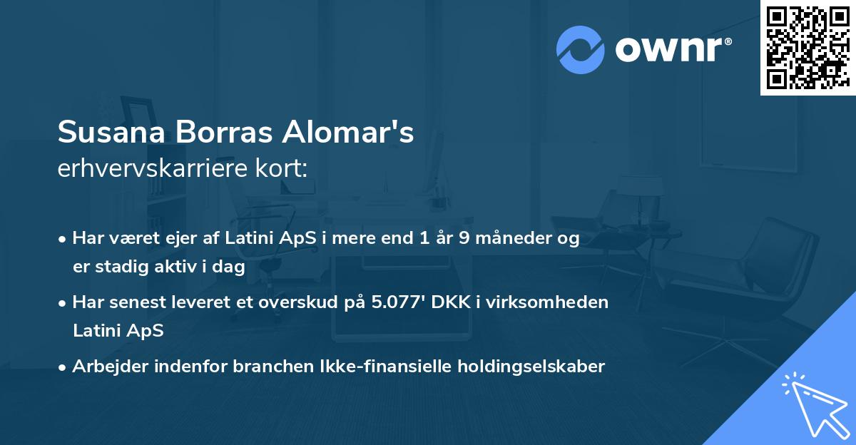 Susana Borras Alomar's erhvervskarriere kort