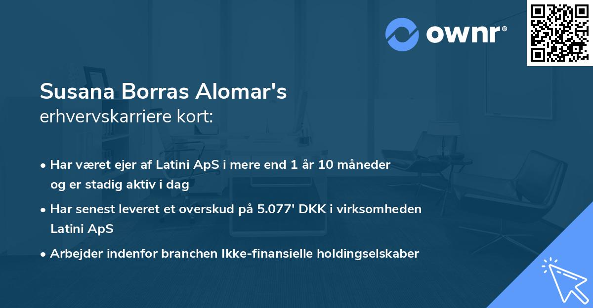 Susana Borras Alomar's erhvervskarriere kort