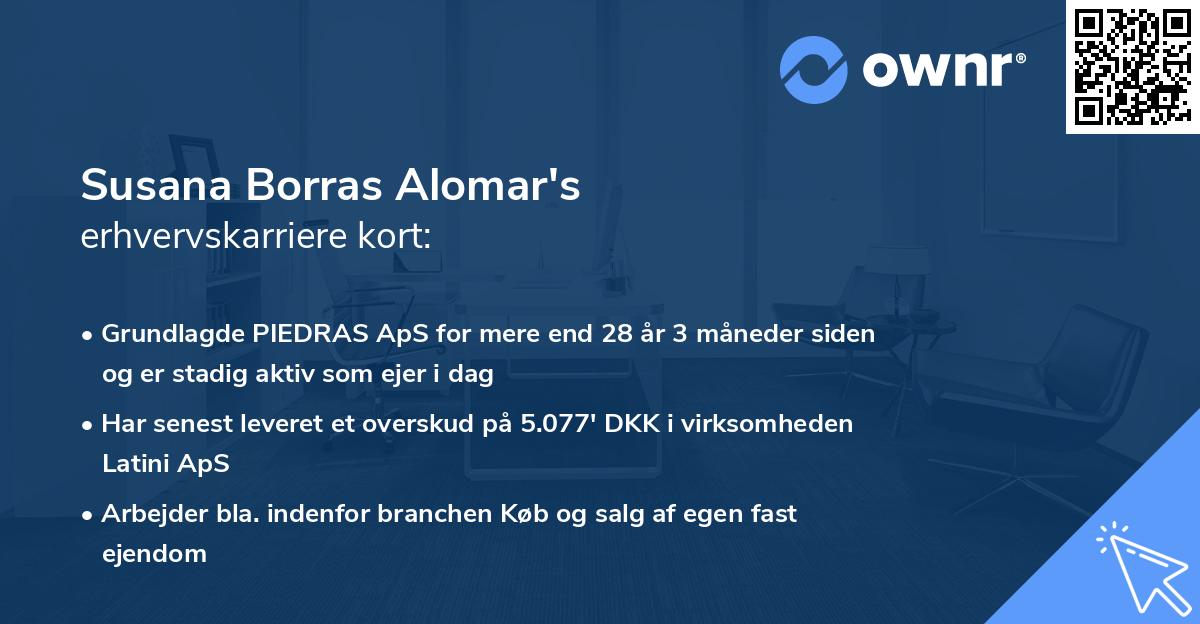 Susana Borras Alomar's erhvervskarriere kort