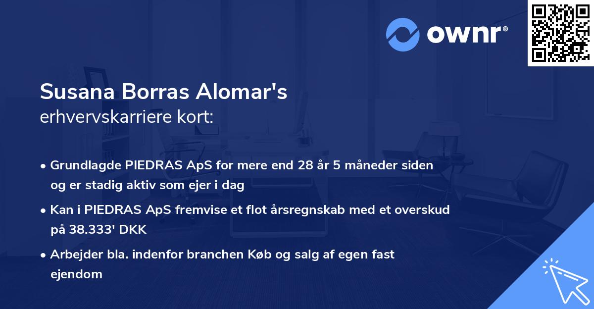 Susana Borras Alomar's erhvervskarriere kort