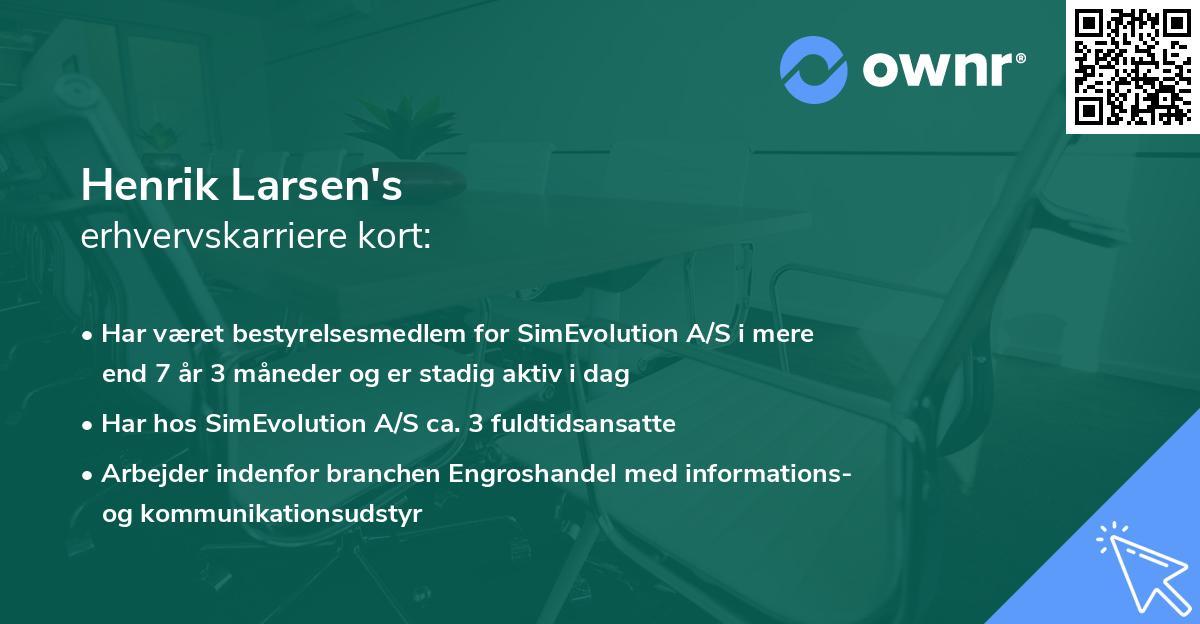 Henrik Larsen's erhvervskarriere kort
