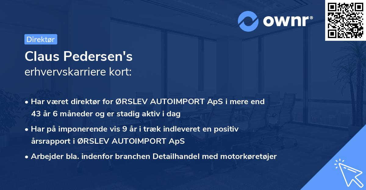 Claus Pedersen's erhvervskarriere kort