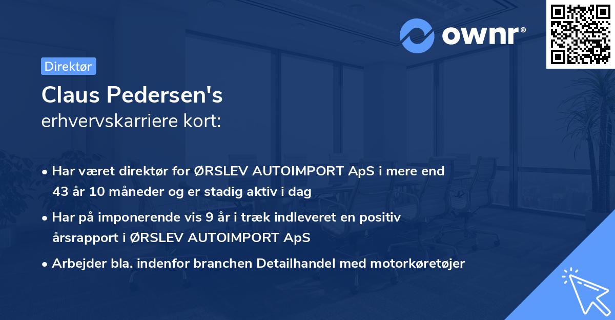 Claus Pedersen's erhvervskarriere kort