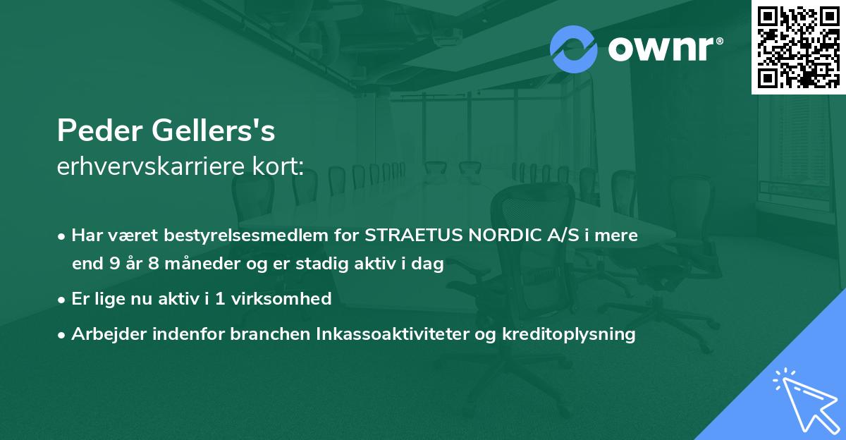 Peder Gellers's erhvervskarriere kort