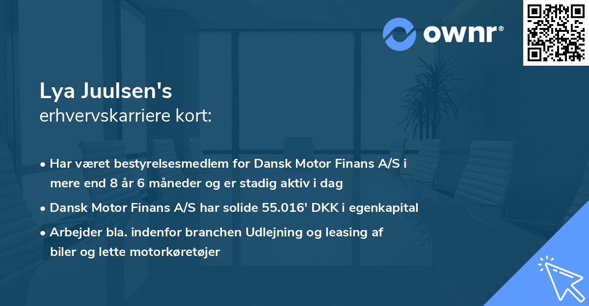 Lya Juulsen's erhvervskarriere kort