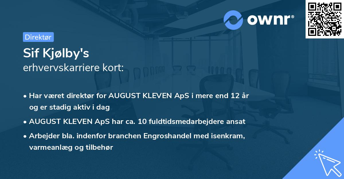 Sif Kjølby's erhvervskarriere kort