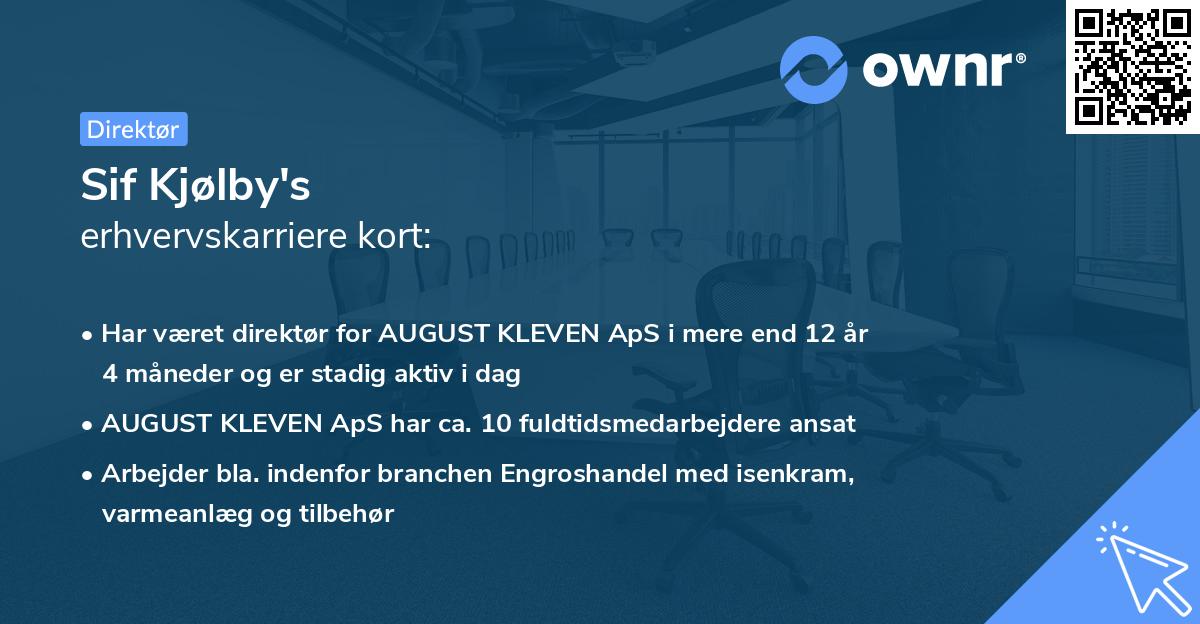 Sif Kjølby's erhvervskarriere kort