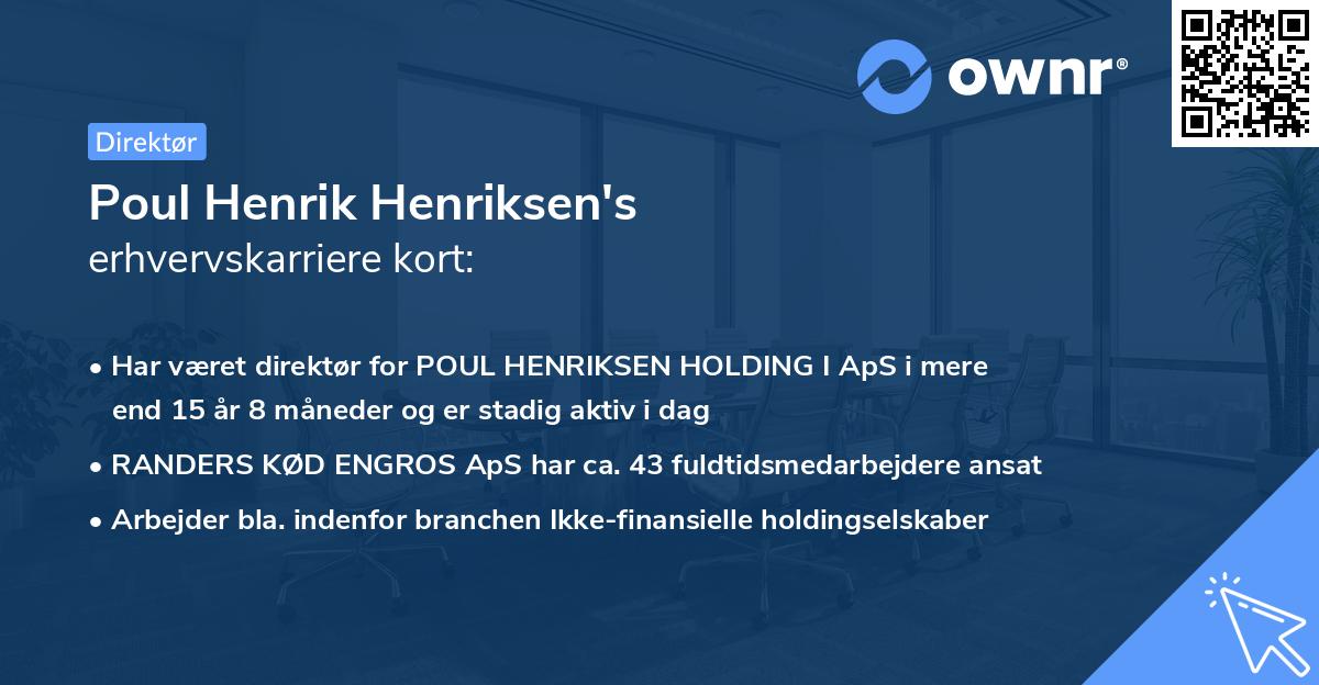 Poul Henrik Henriksen's erhvervskarriere kort