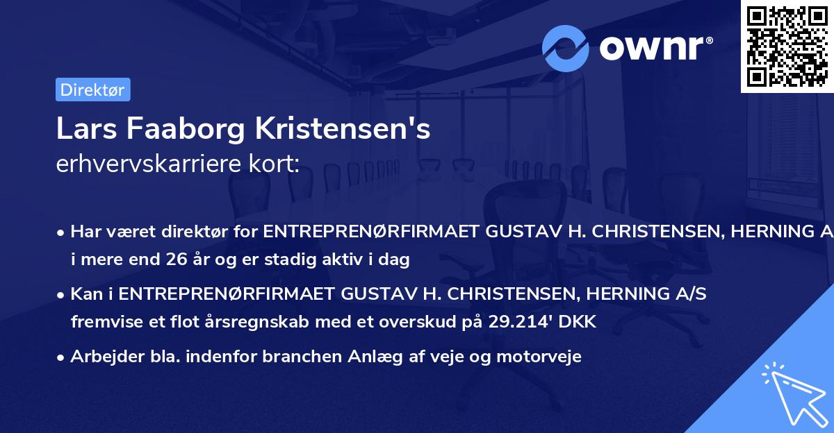 Lars Faaborg Kristensen's erhvervskarriere kort