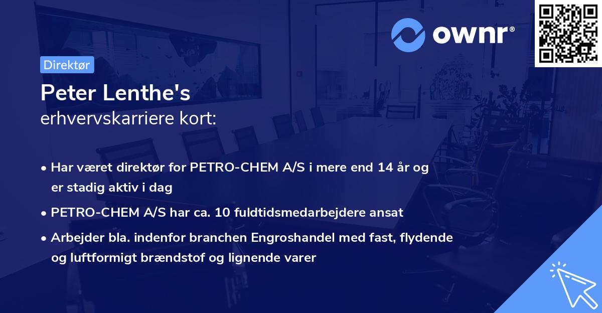 Peter Lenthe's erhvervskarriere kort