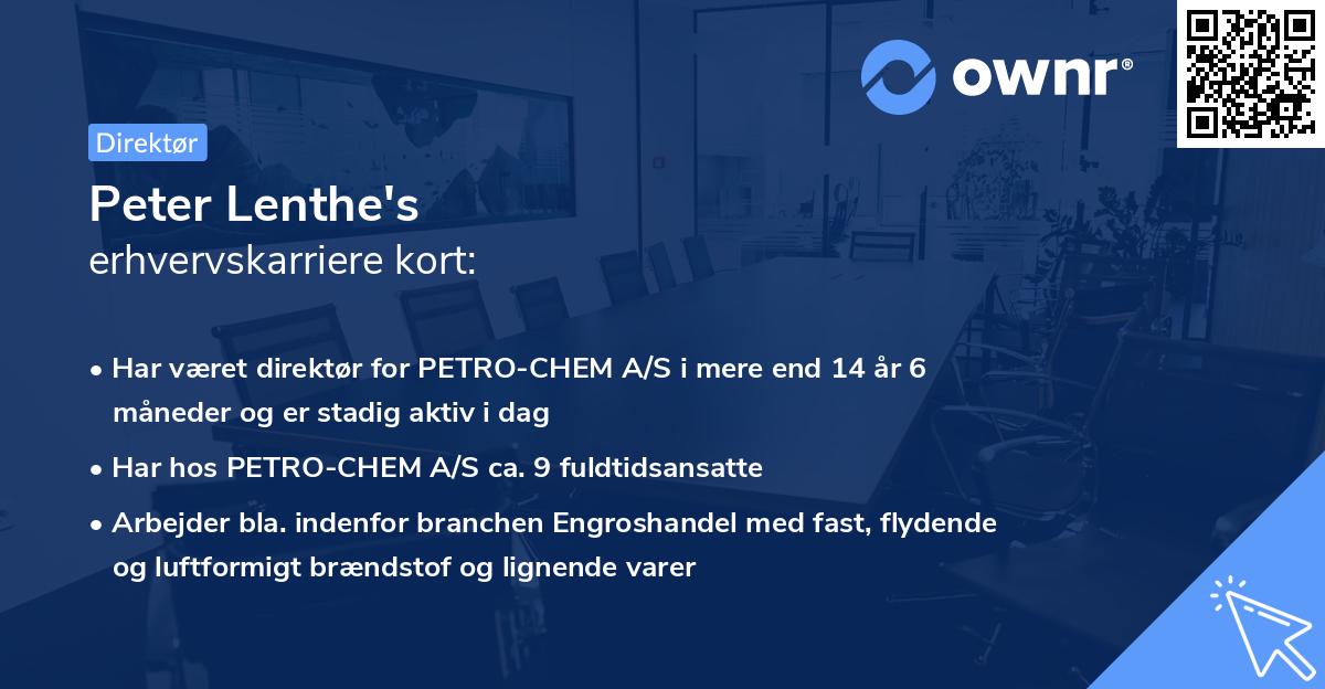 Peter Lenthe's erhvervskarriere kort