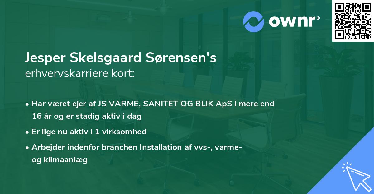 Jesper Skelsgaard Sørensen's erhvervskarriere kort