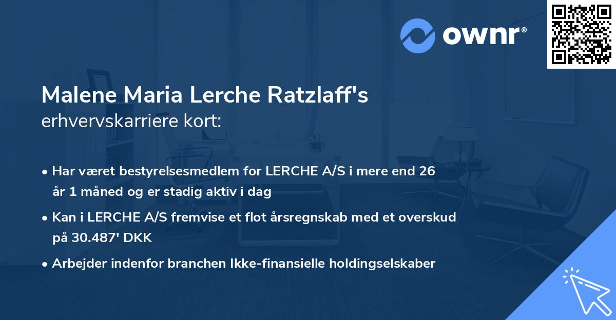 Malene Maria Lerche Ratzlaff's erhvervskarriere kort