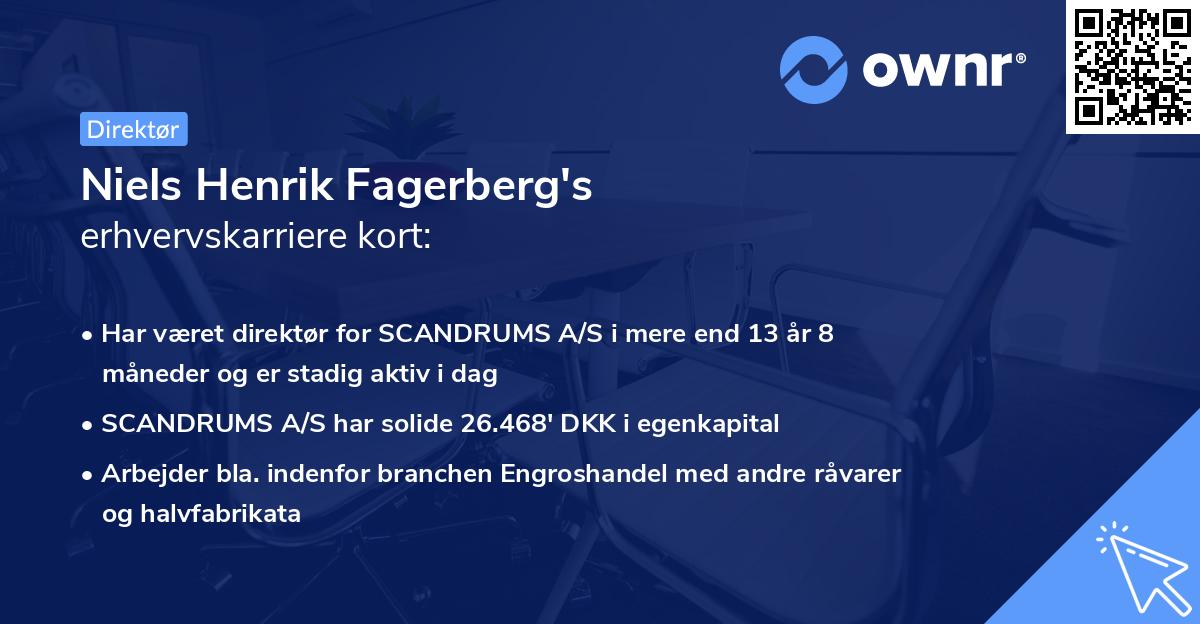 Niels Henrik Fagerberg's erhvervskarriere kort