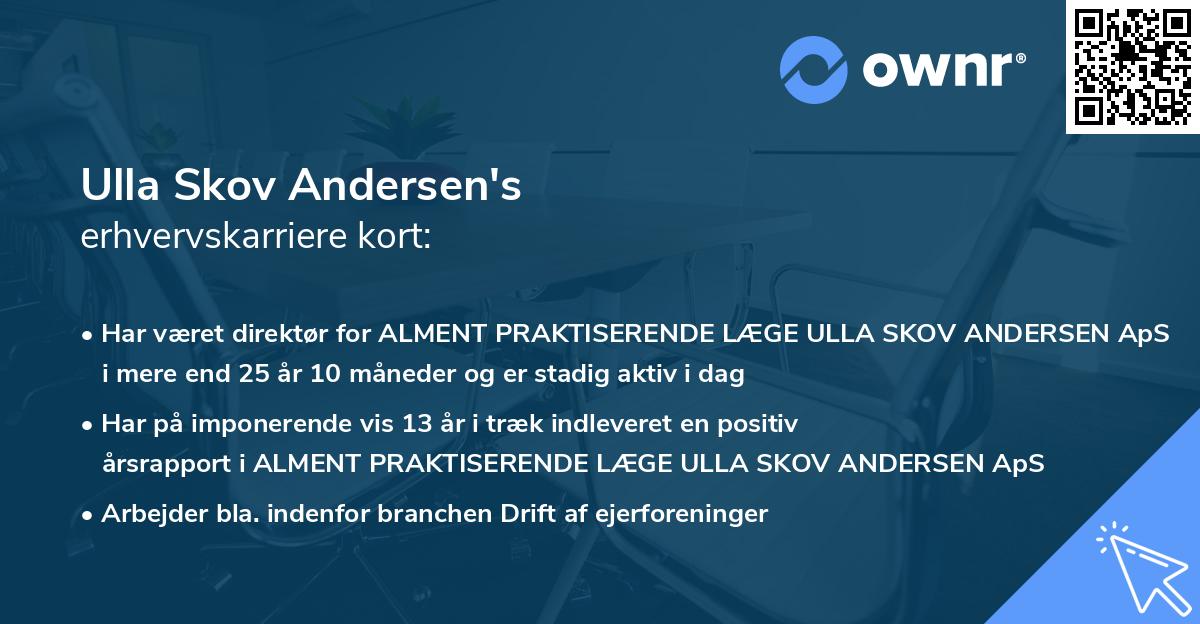 Ulla Skov Andersen's erhvervskarriere kort