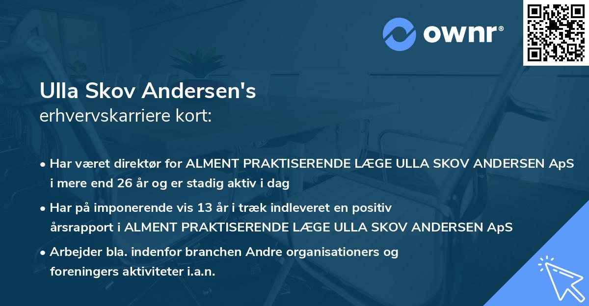Ulla Skov Andersen's erhvervskarriere kort